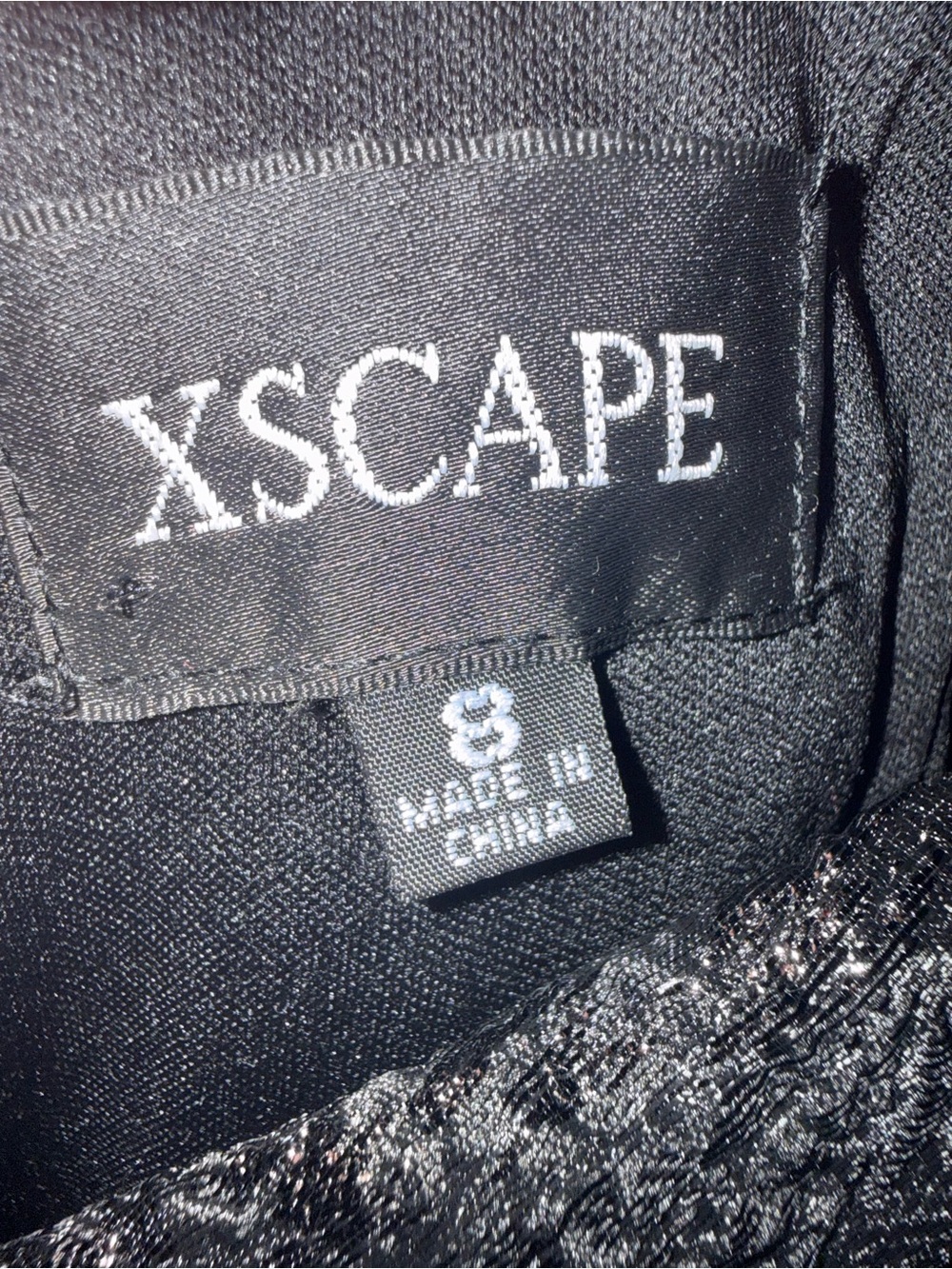 Xscape Black Off-Shoulder Textured Ruffle Gown - Picture 7 of 8